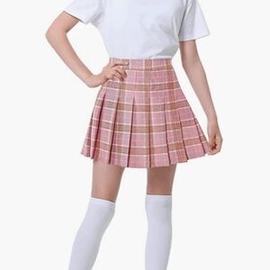Sangtree Pink Plaid Pleated Mini Skirt Size 4-5